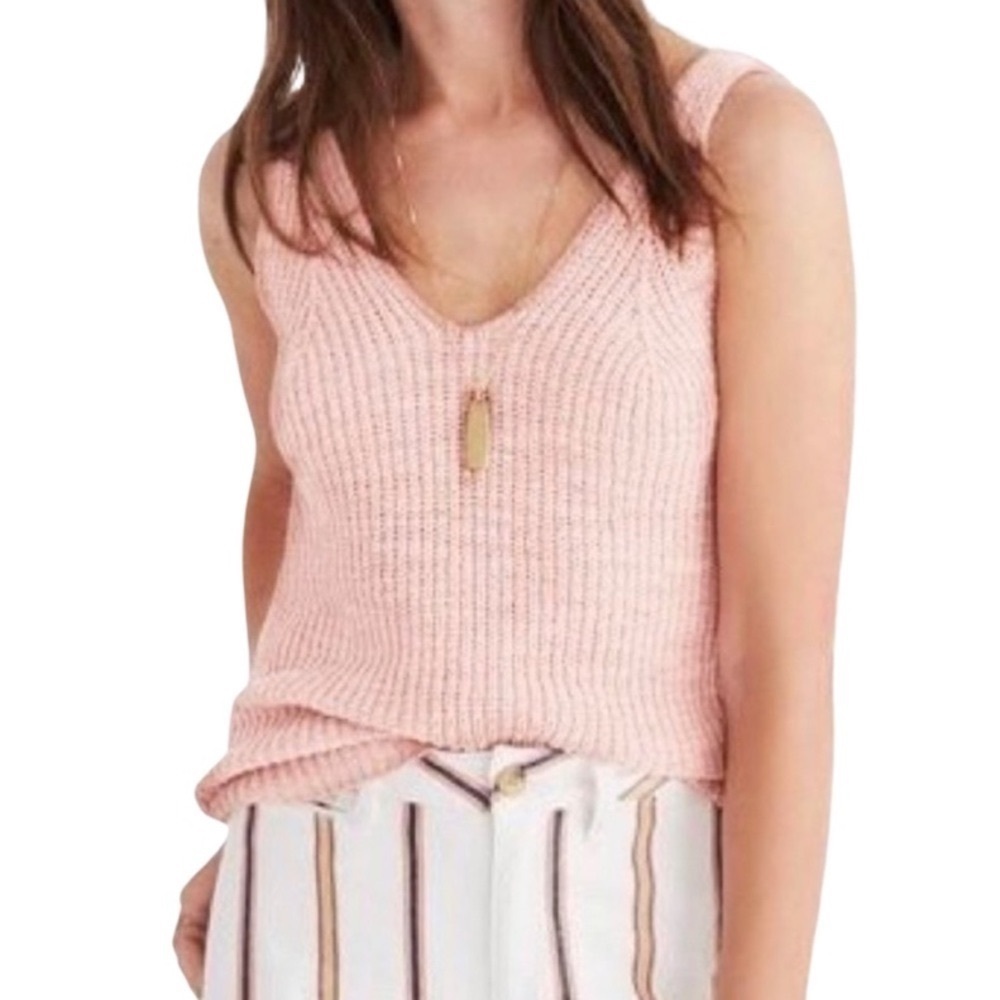 Madewell Peachy Pink Sweater Knit Tank Top